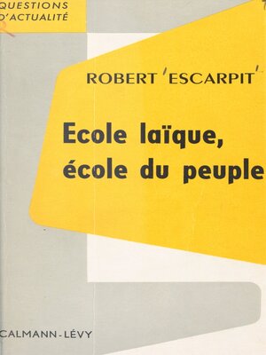 cover image of École laïque, école du peuple